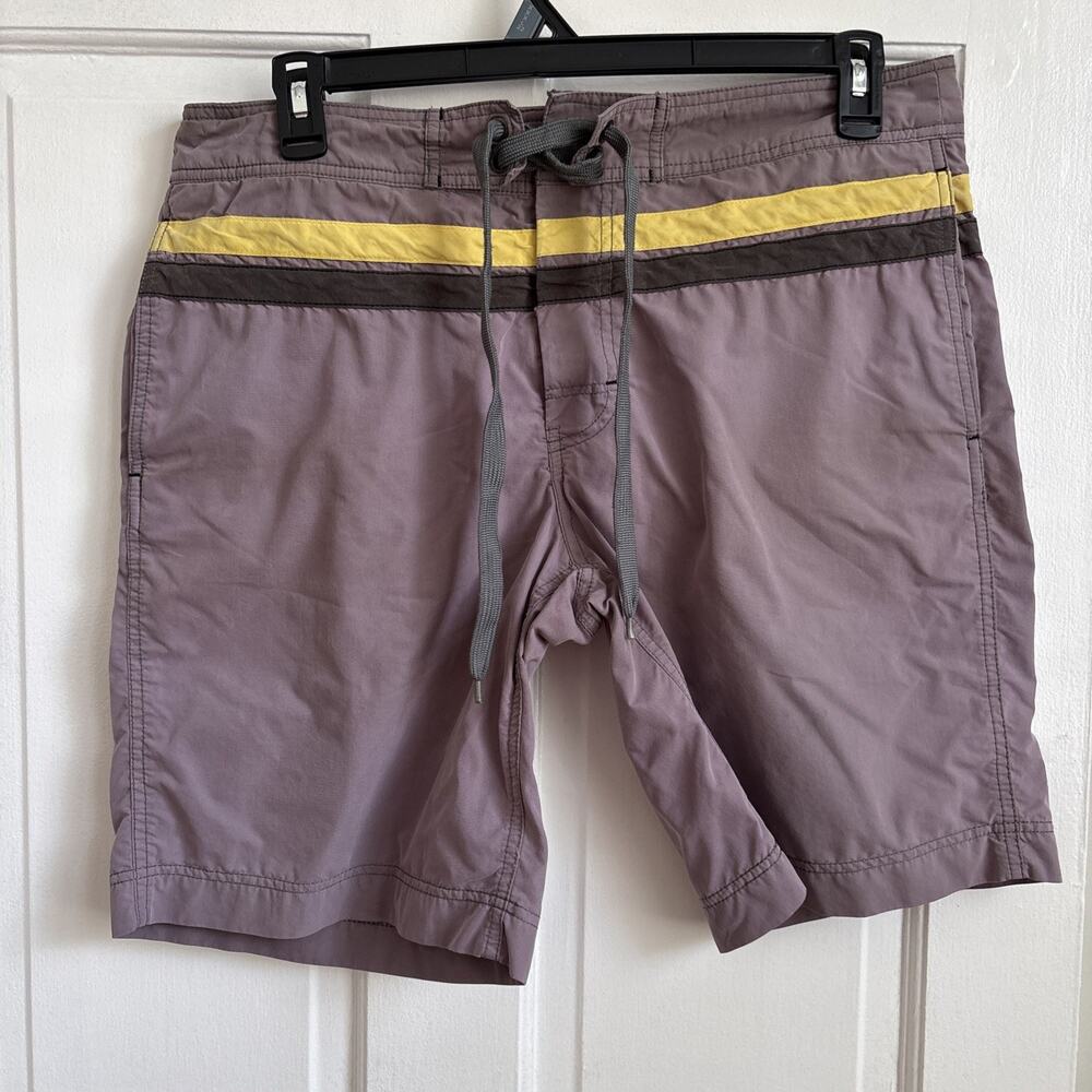 Converse One Star Mens Board Shorts Purple Mauve Yellow Stripe Size 36 281070124